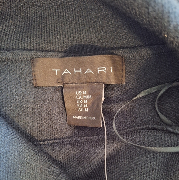 Tahari Black Long Sleeve Dress with Gold Buttons Medium NWT *C6 - Picture 4 of 5